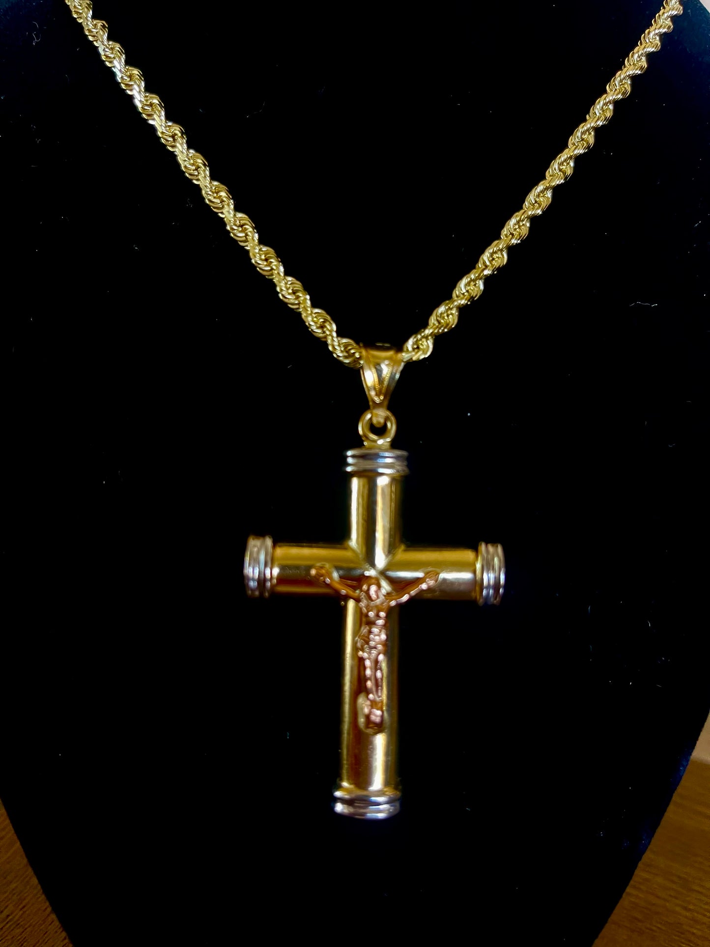 14k gold cross pendent