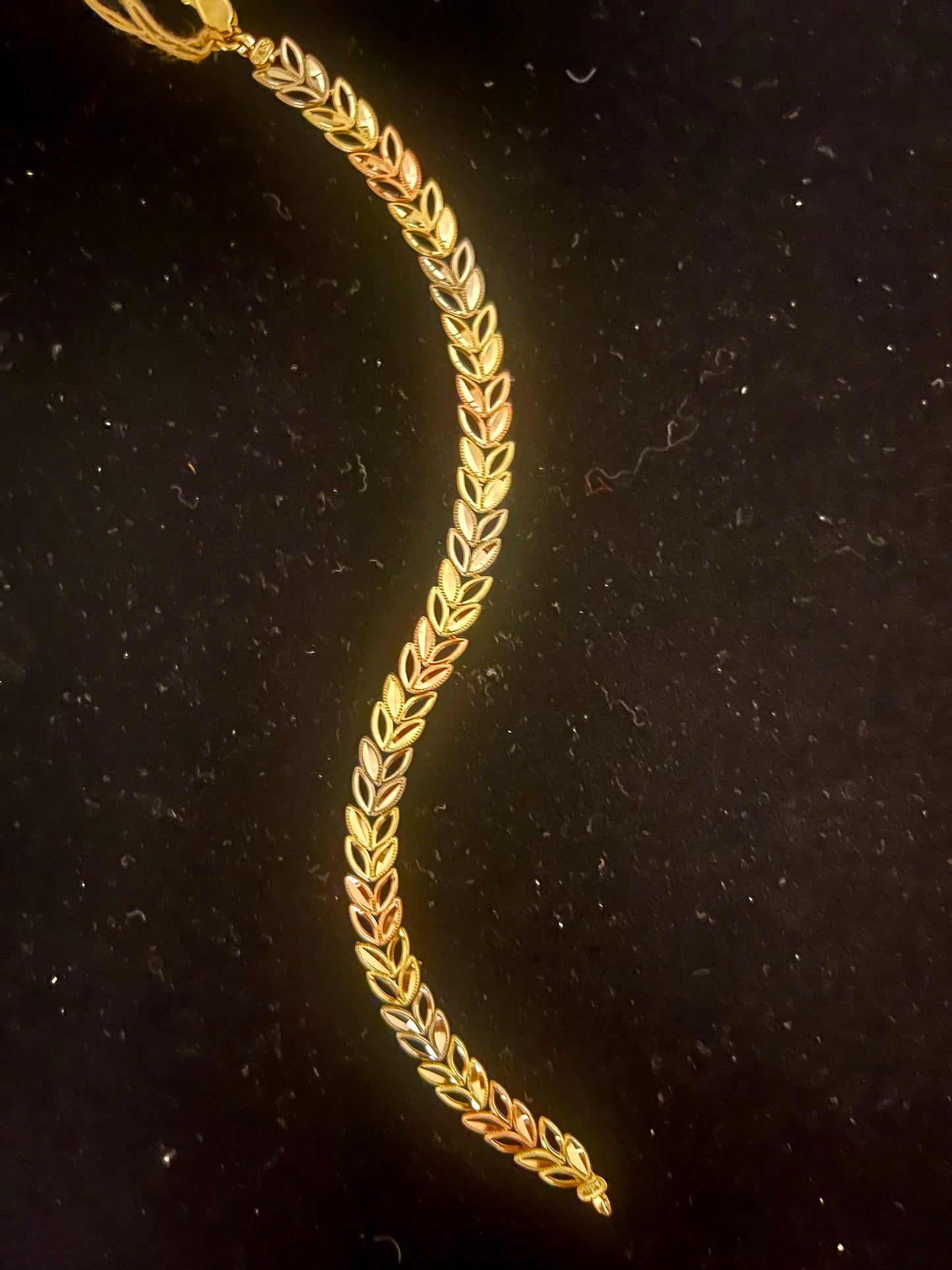 14k diacut tri color bracelet