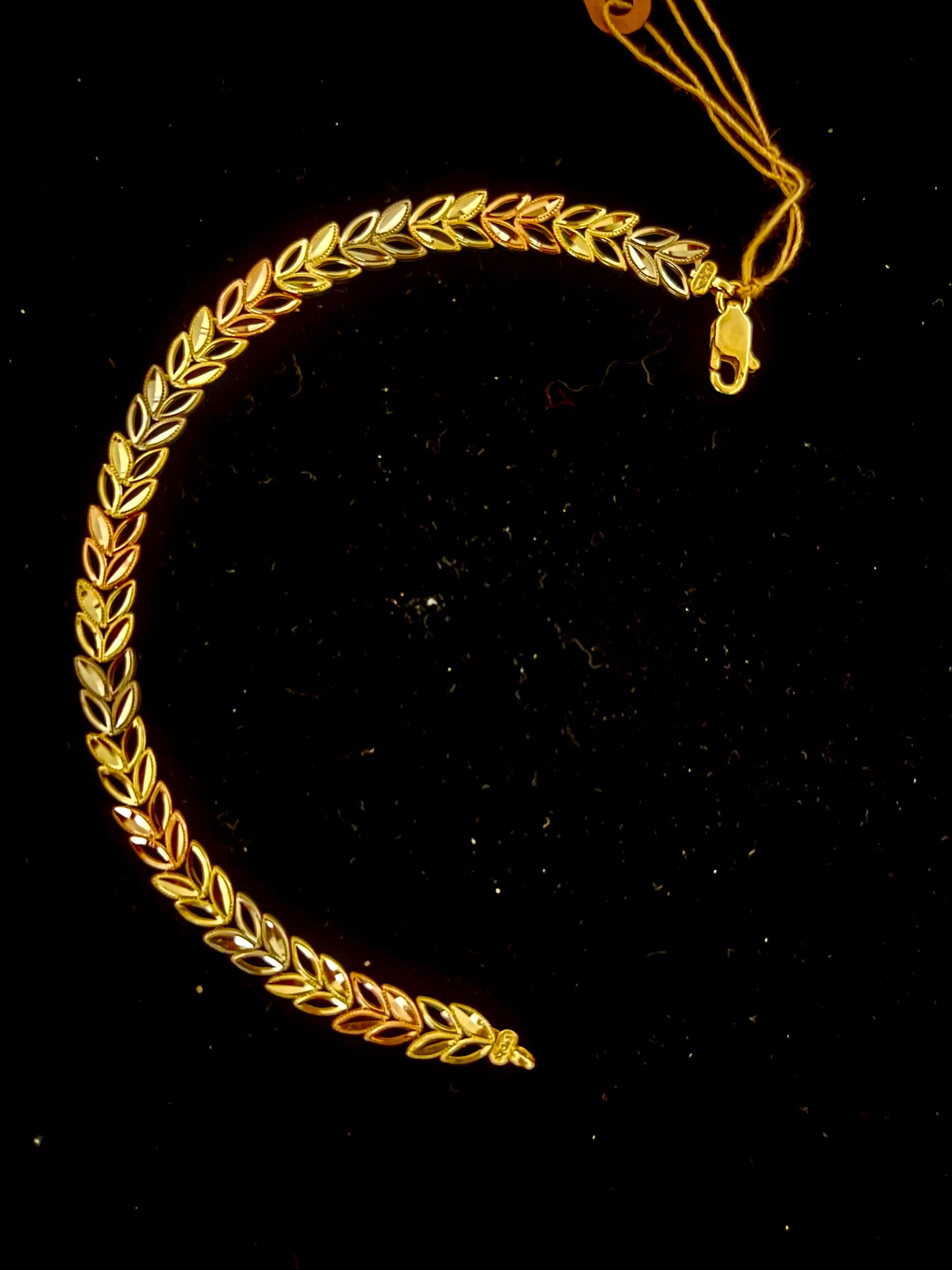 14k diacut tri color bracelet
