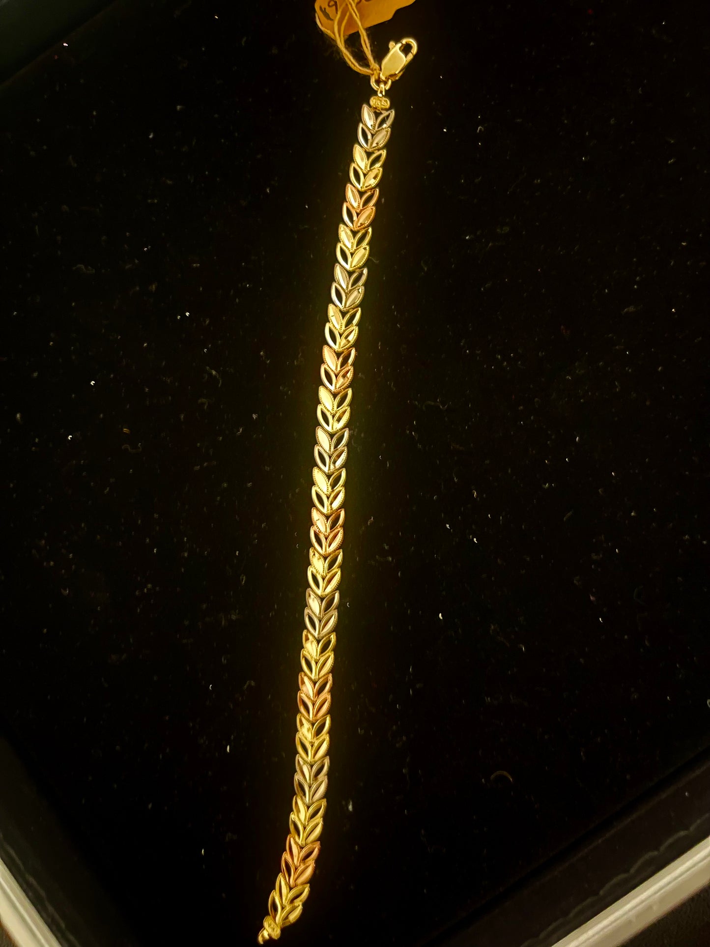 14k diacut tri color bracelet