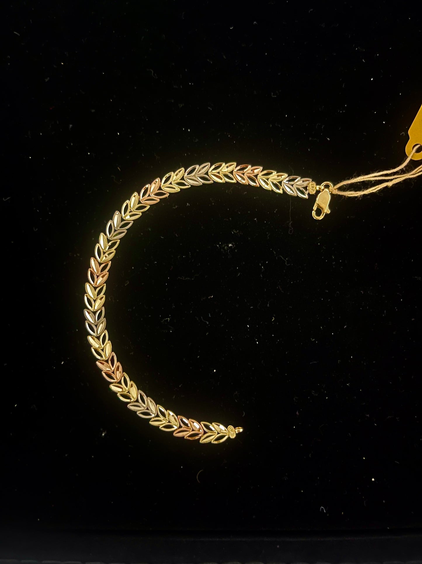 14k diacut tri color bracelet