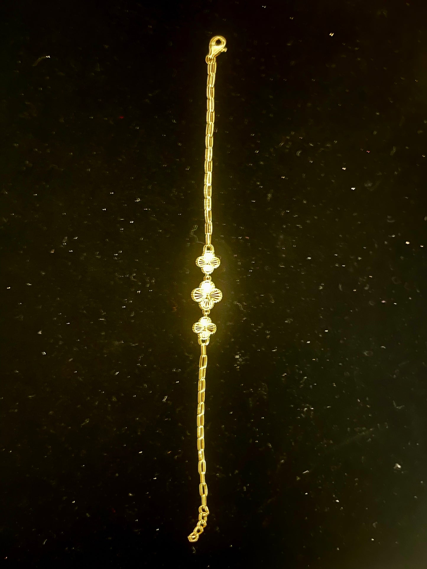 14k butterfly clover bracelet