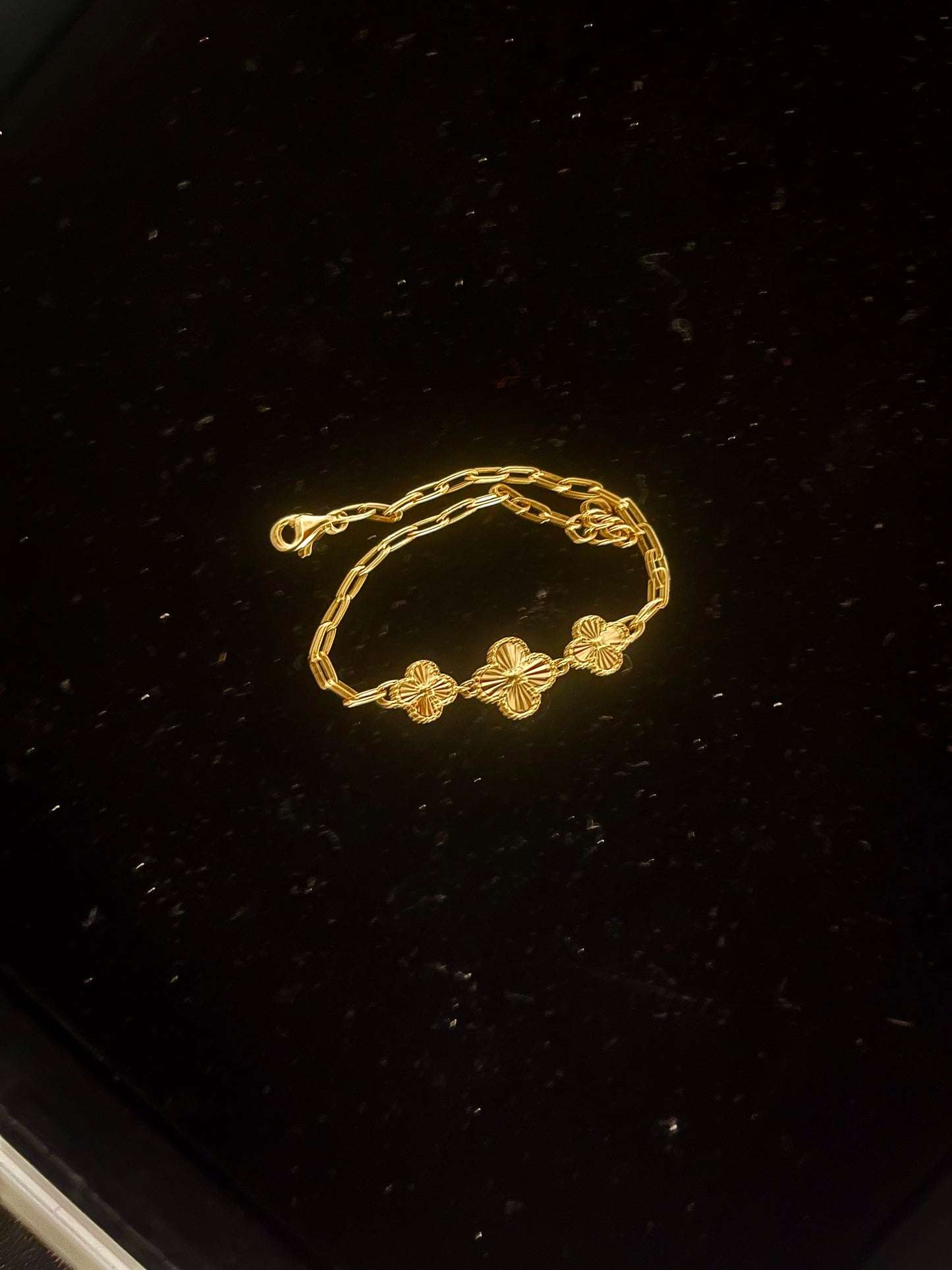 14k butterfly clover bracelet