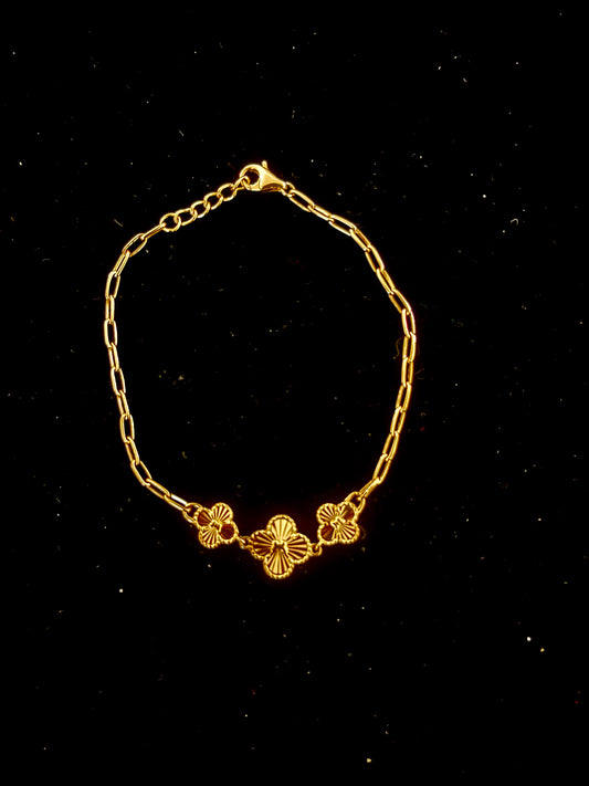 14k butterfly clover bracelet